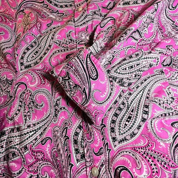 LAUREN by RALPH LAUREN Pink Paisley Button Down Shirt - Picture 7 of 11